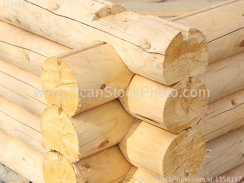 Image of Wall of a rural log house 