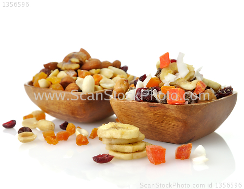 Image of mixed dried fruit, nuts and seeds