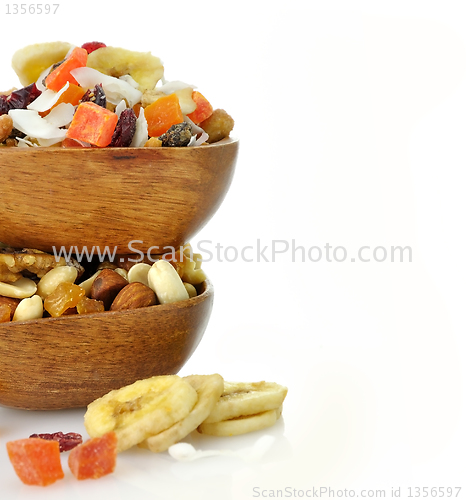 Image of mixed dried fruit, nuts and seeds