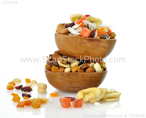 Image of mixed dried fruit, nuts and seeds