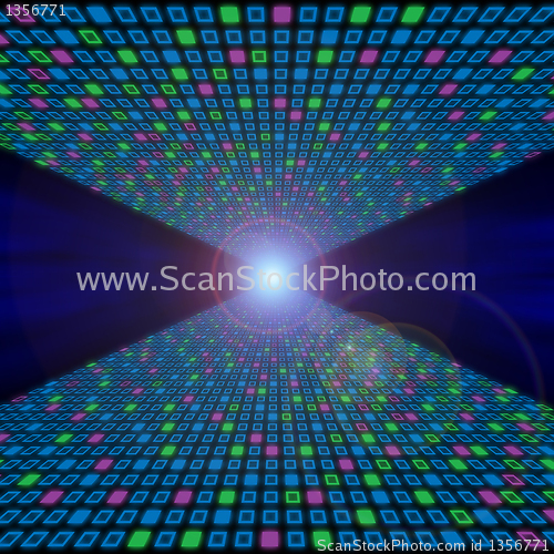 Image of Planes of pastel squares receding in the distance