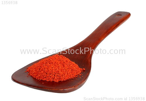 Image of Paprika On Wooden Spoon