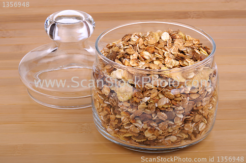 Image of muesli in a glass jar