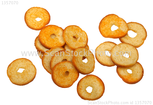 Image of bread crumbs isolated on a white background