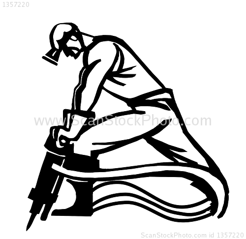 Image of vector illustration of the miner isolated on white background