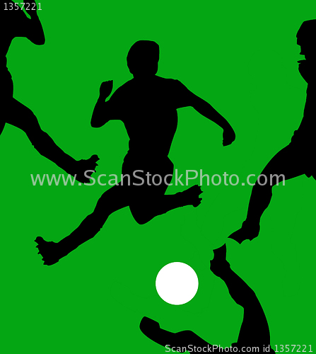 Image of  illustration game of football on green field