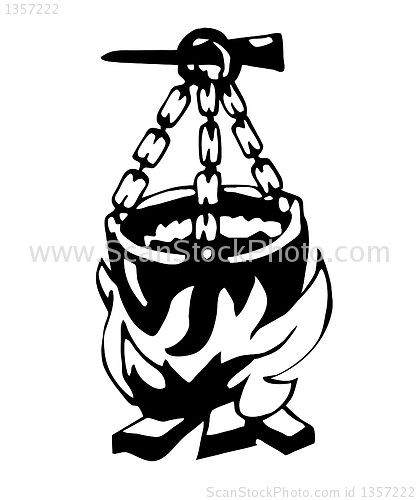 Image of  illustration caldron on campfires