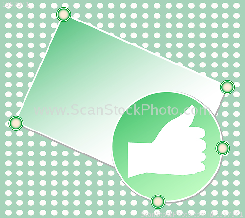 Image of Green OK hand sign blank vector card
