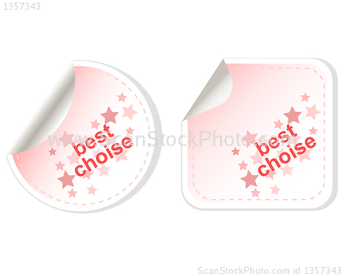 Image of Best choice ligth red vector stickers