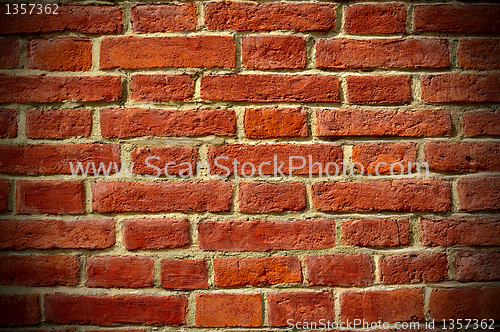 Image of brick background, vignetting