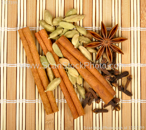 Image of spices on the mat