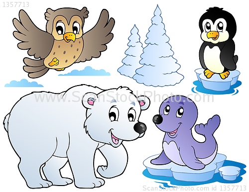 Image of Various happy winter animals