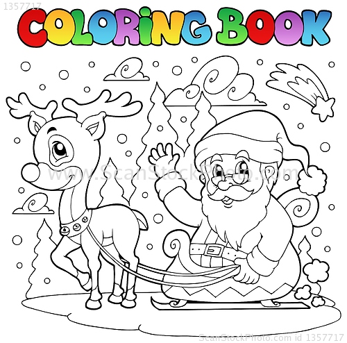 Image of Coloring book Santa Claus theme 4