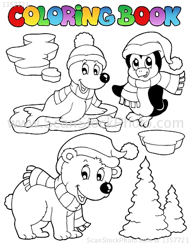 Image of Coloring book wintertime animals 2