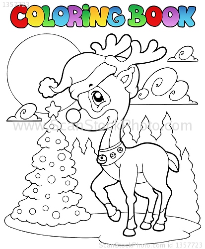 Image of Coloring book Christmas deer 1