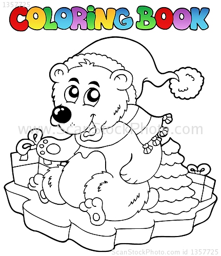Image of Coloring book Christmas bear