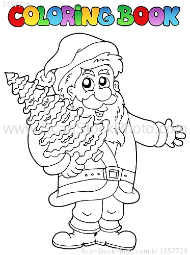 Image of Coloring book Santa Claus topic 2