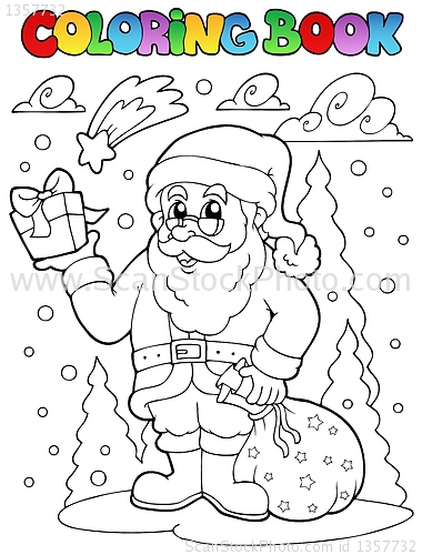 Image of Coloring book Santa Claus theme 2