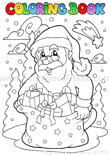 Image of Coloring book Santa Claus theme 3