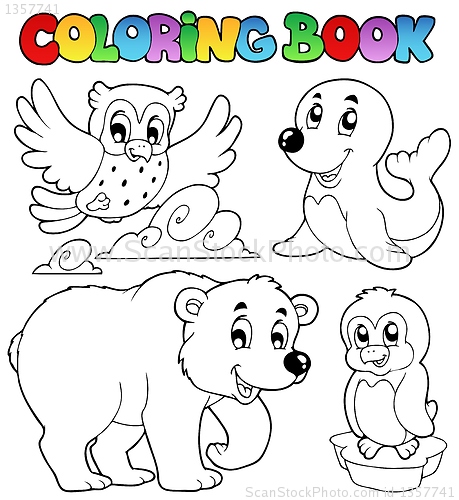 Image of Coloring book happy winter animals