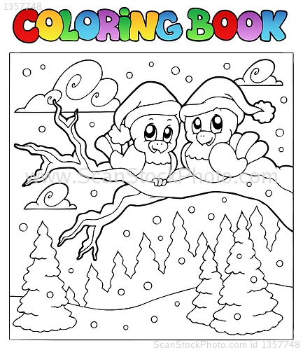 Image of Coloring book two winter birds
