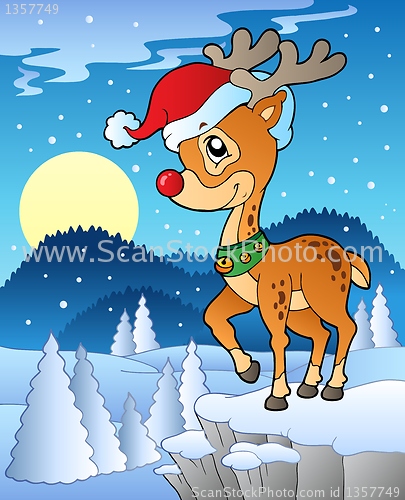 Image of Scene with Christmas deer 1