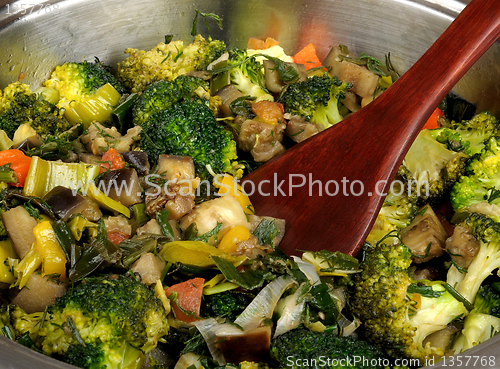 Image of process of cooking a vegetable stew