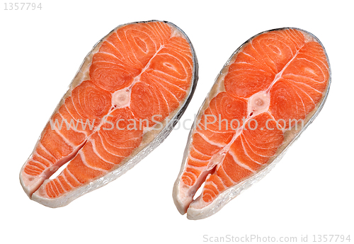 Image of two salmon steaks