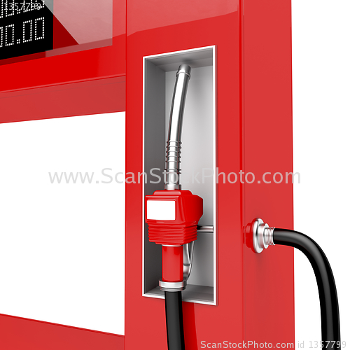 Image of Red fuel pump nozzle