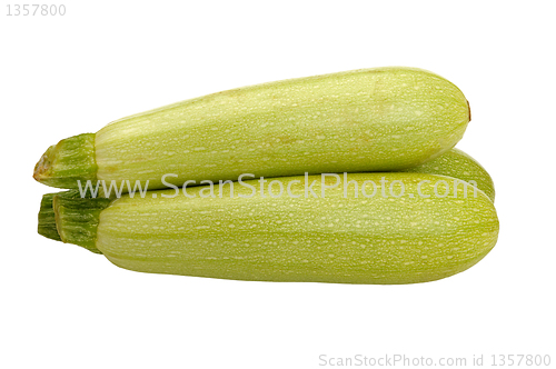 Image of courgettes on white