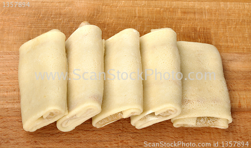 Image of pancakes on a wooden background