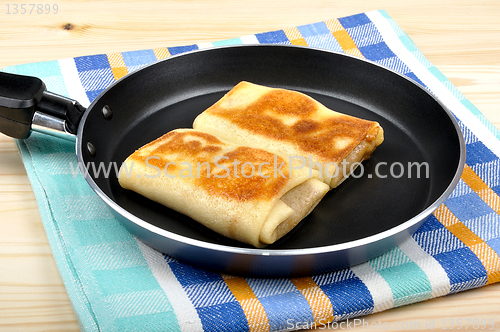 Image of pancakes in a frying pan