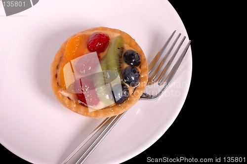 Image of Fruit tart on white plate 3