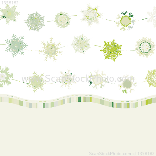Image of Retro Card Template with Snowflakes. EPS 8