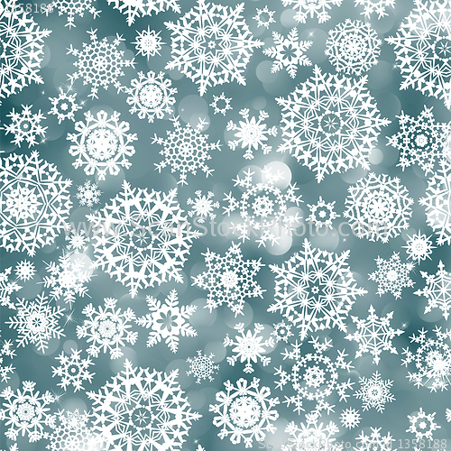 Image of Blue christmas background with snowflake. EPS 8