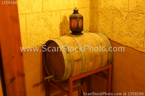 Image of wine barrel in a restourant