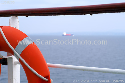 Image of life buoy on a cruise ship
