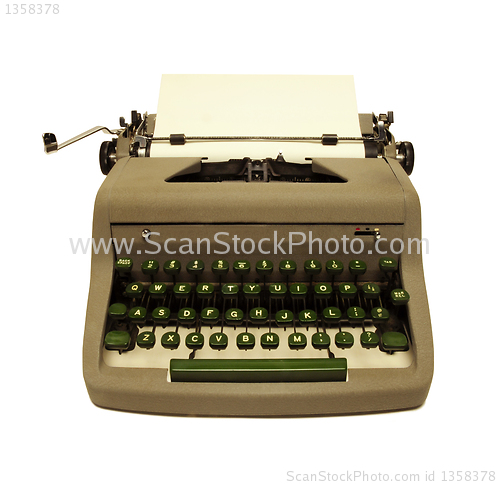 Image of Vintage 1950s typewriter on white