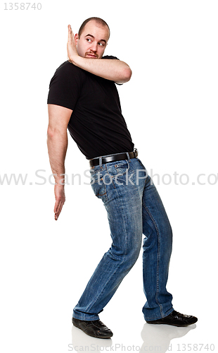 Image of man push