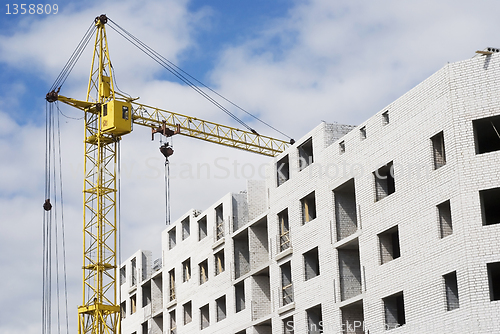 Image of construction yard with crane