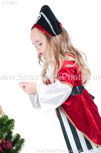 Image of Baby girl dressed up for Christams