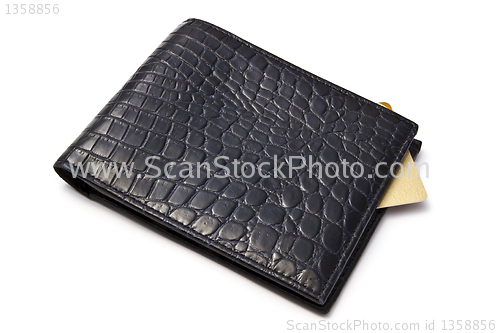 Image of Black wallet with Credit card