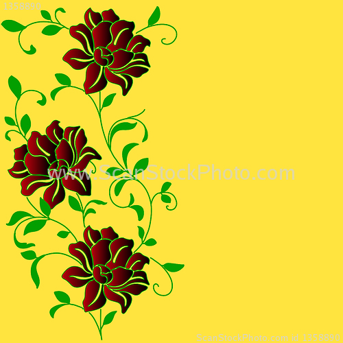 Image of  hand drawn background with a fantasy flower