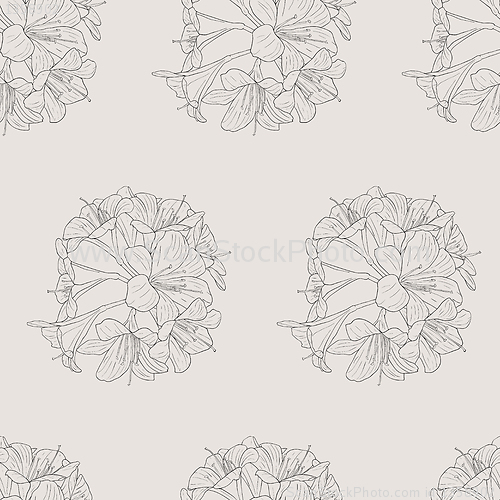 Image of seamless wallpaper bouquet of lilies