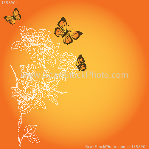 Image of hand drawn background with a fantasy flower