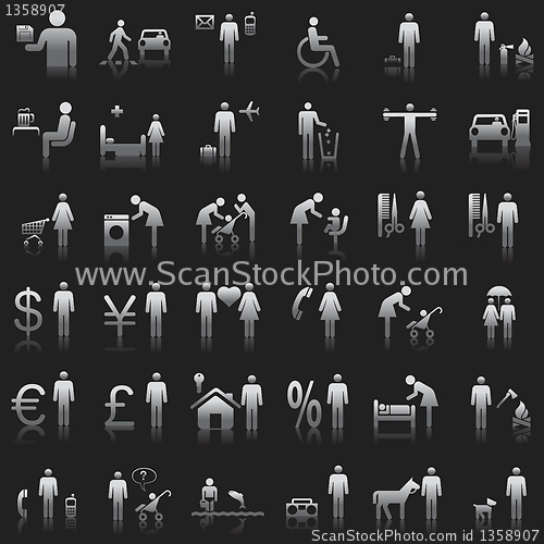 Image of Website and Internet Icons -- People