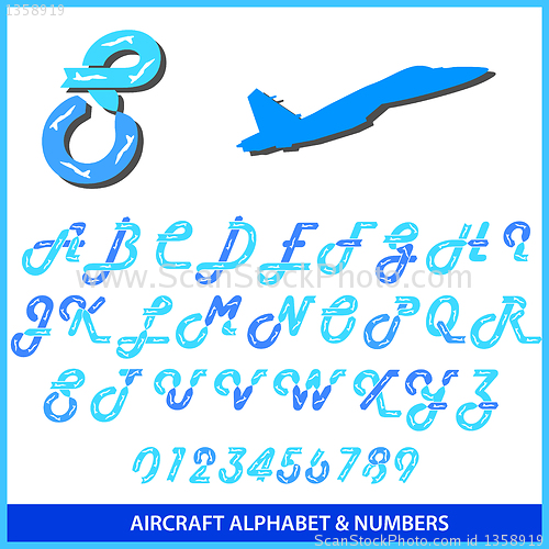 Image of Aerobatics in an airplane alphabet letters and numbers  