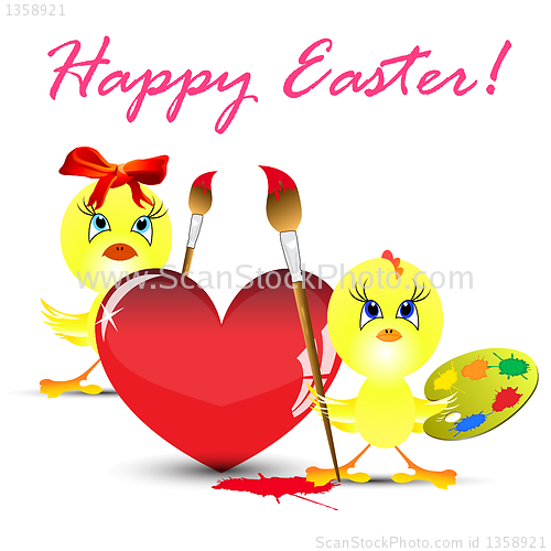 Image of easter holiday illustration with chicken