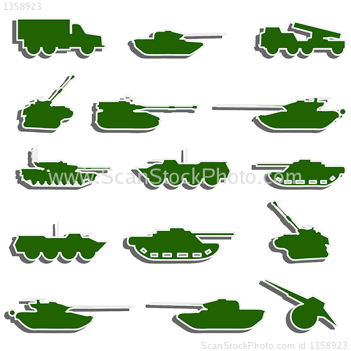 Image of Vector Tanks, artillery and vehicles from second world war  stic