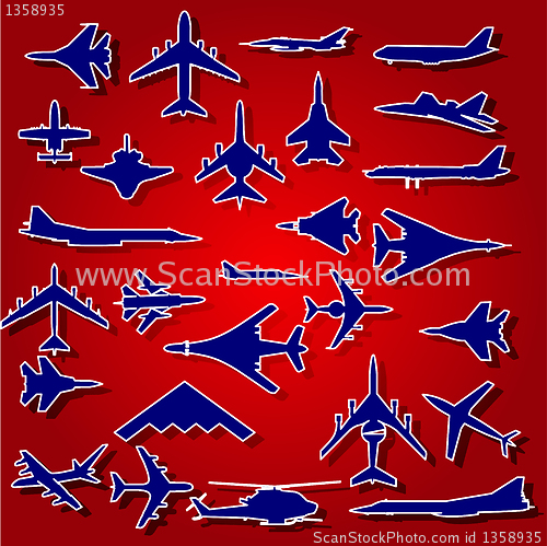 Image of Vector airplane stickers